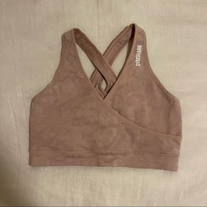 Gymshark Mauve Pink Crossover Sports Bra